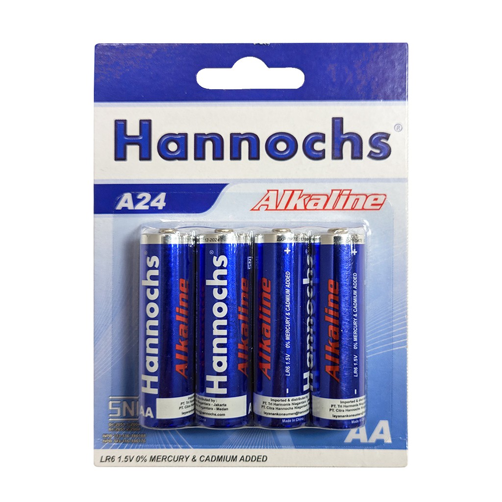 Hannochs Baterai Alkaline AA / A24 (Isi 4) Hannochs Baterai Alkaline AA / A24 (Isi 4)