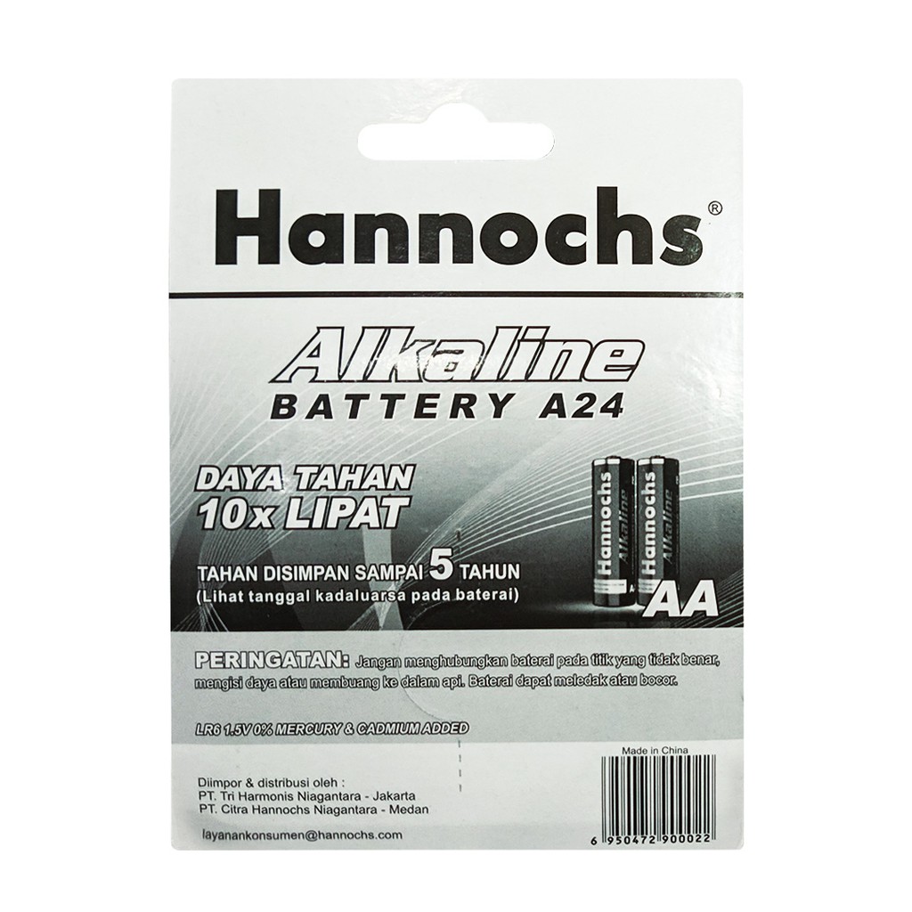 Hannochs Baterai Alkaline AA / A24 (Isi 4) Hannochs Baterai Alkaline AA / A24 (Isi 4)