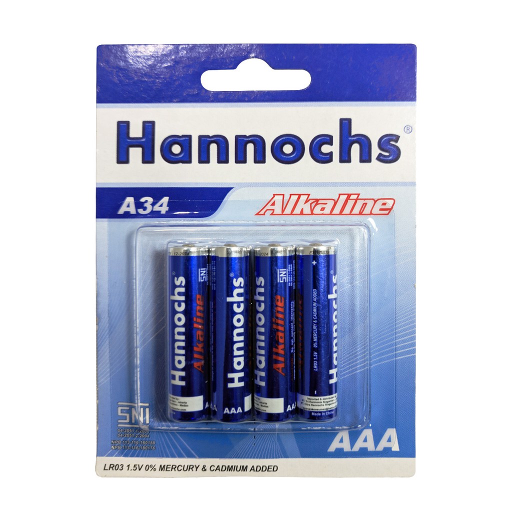 Hannochs Baterai Alkaline AAA / A34 (Isi 4) Hannochs Baterai Alkaline AAA / A34 (Isi 4)