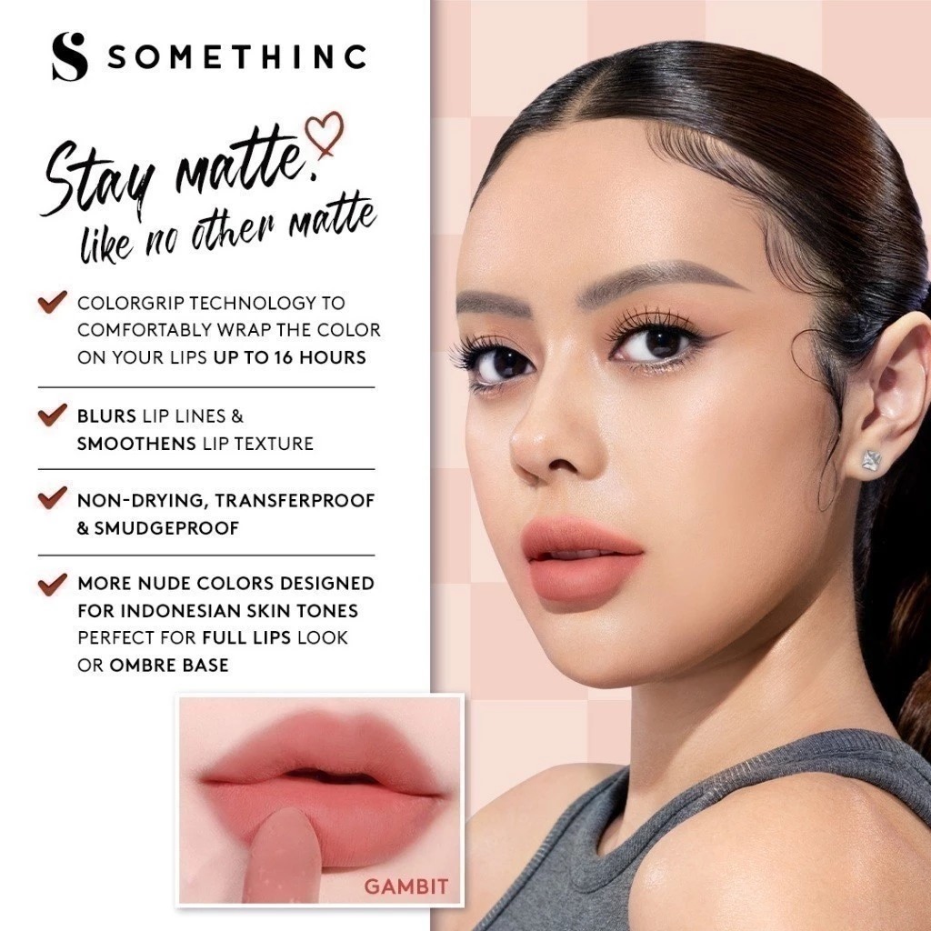 Somethinc Checkmatte Transferproof Lipstick 3.8gr - 21 Clover Somethinc Checkmatte Transferproof Lipstick 3.8gr - 21 Clover