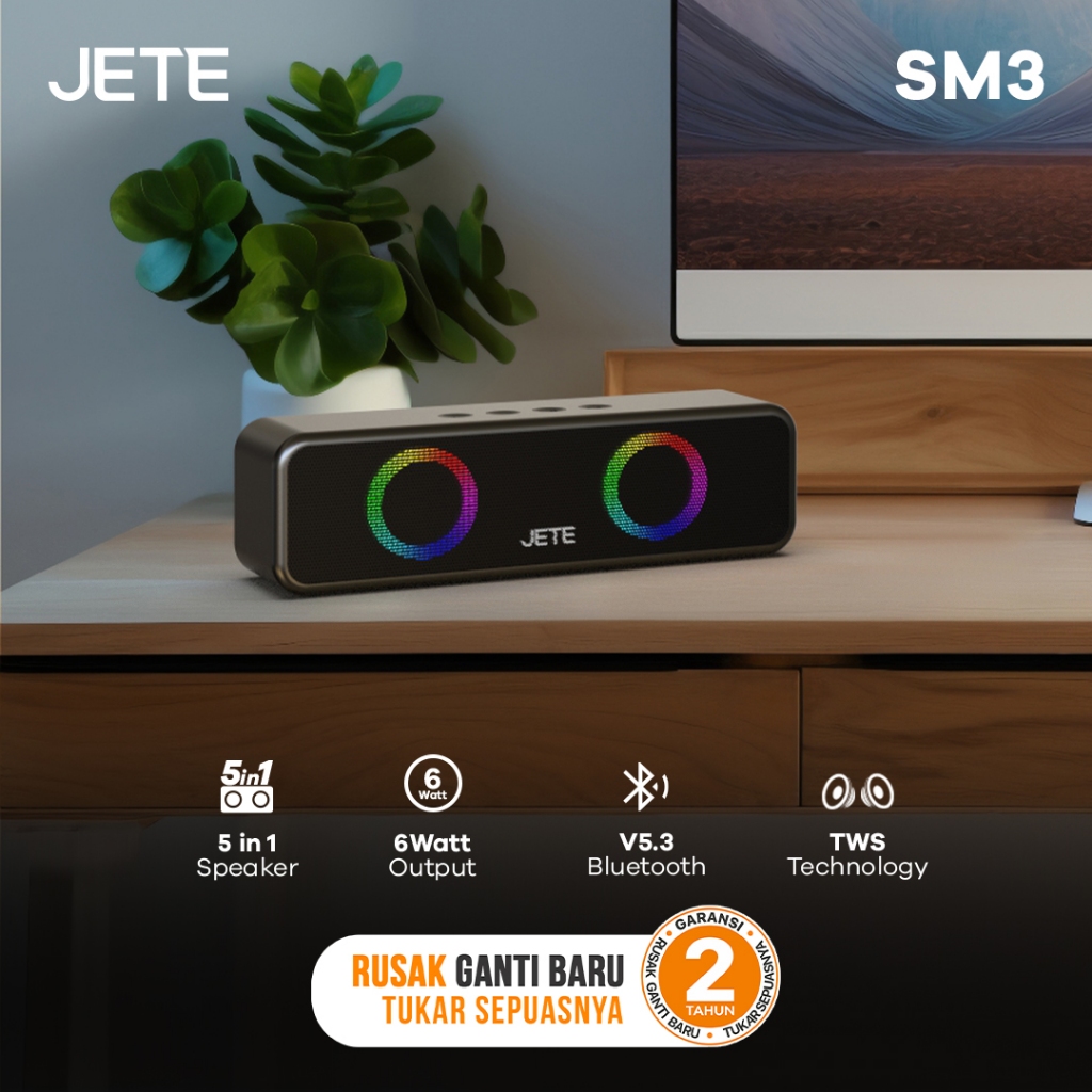 JETE Speaker Bluetooth - SM3 Black (6W)