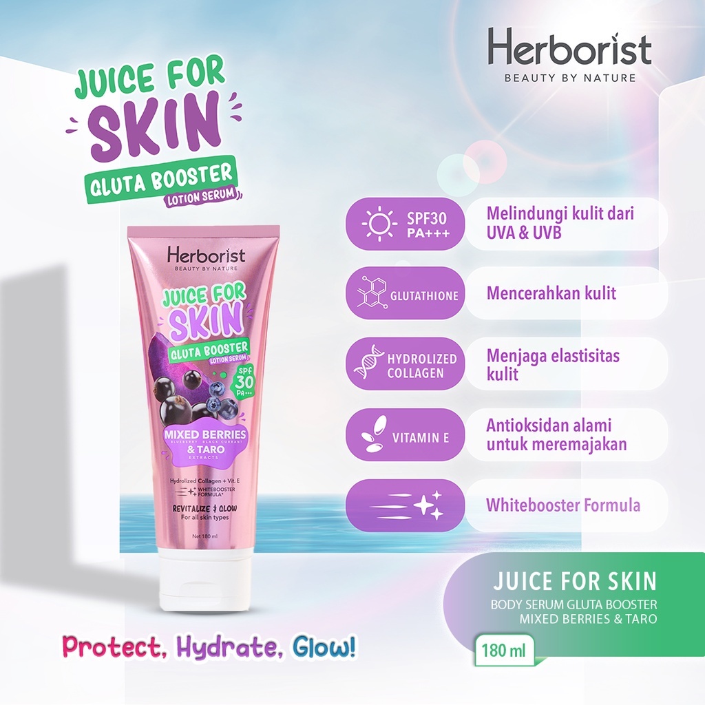 Herborist Juice For Skin Gluta Booster Lotion Serum 180ml - Mixed Berries & Taro Herborist Juice For Skin Gluta Booster Lotion Serum 180ml - Mixed Berries & Taro