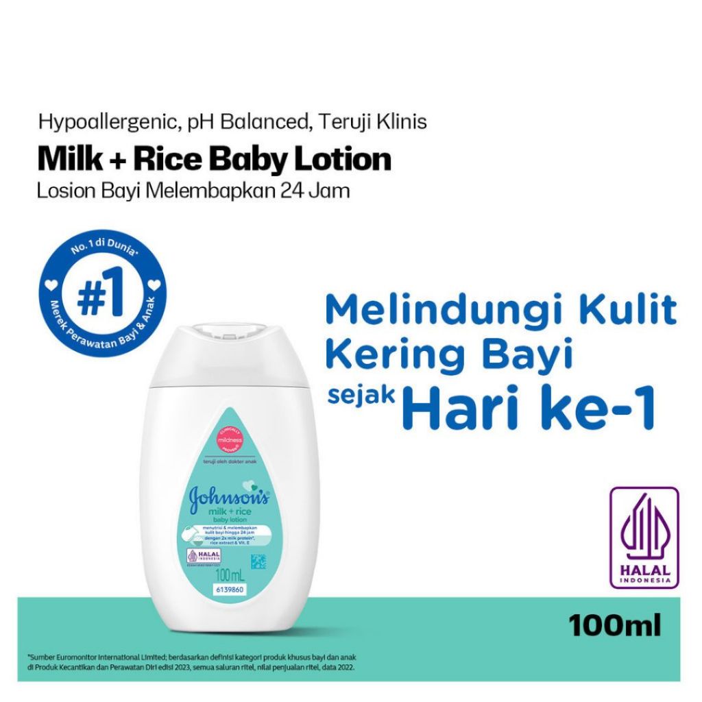 Johnsons Baby Lotion 100ml - Milk Rice