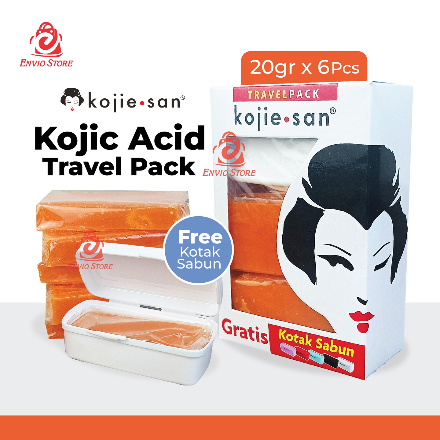 Sabun Kojie San - Kojic Acid Travel Pack 20gr x 6pcs