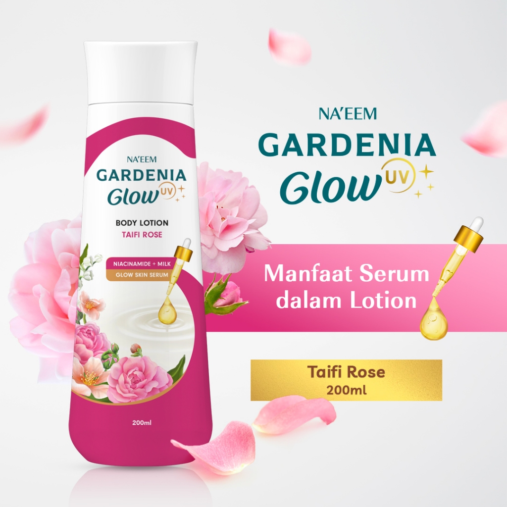 Gardenia Glow by Na'eem UV Body Lotion 200ml - Taifi Rose