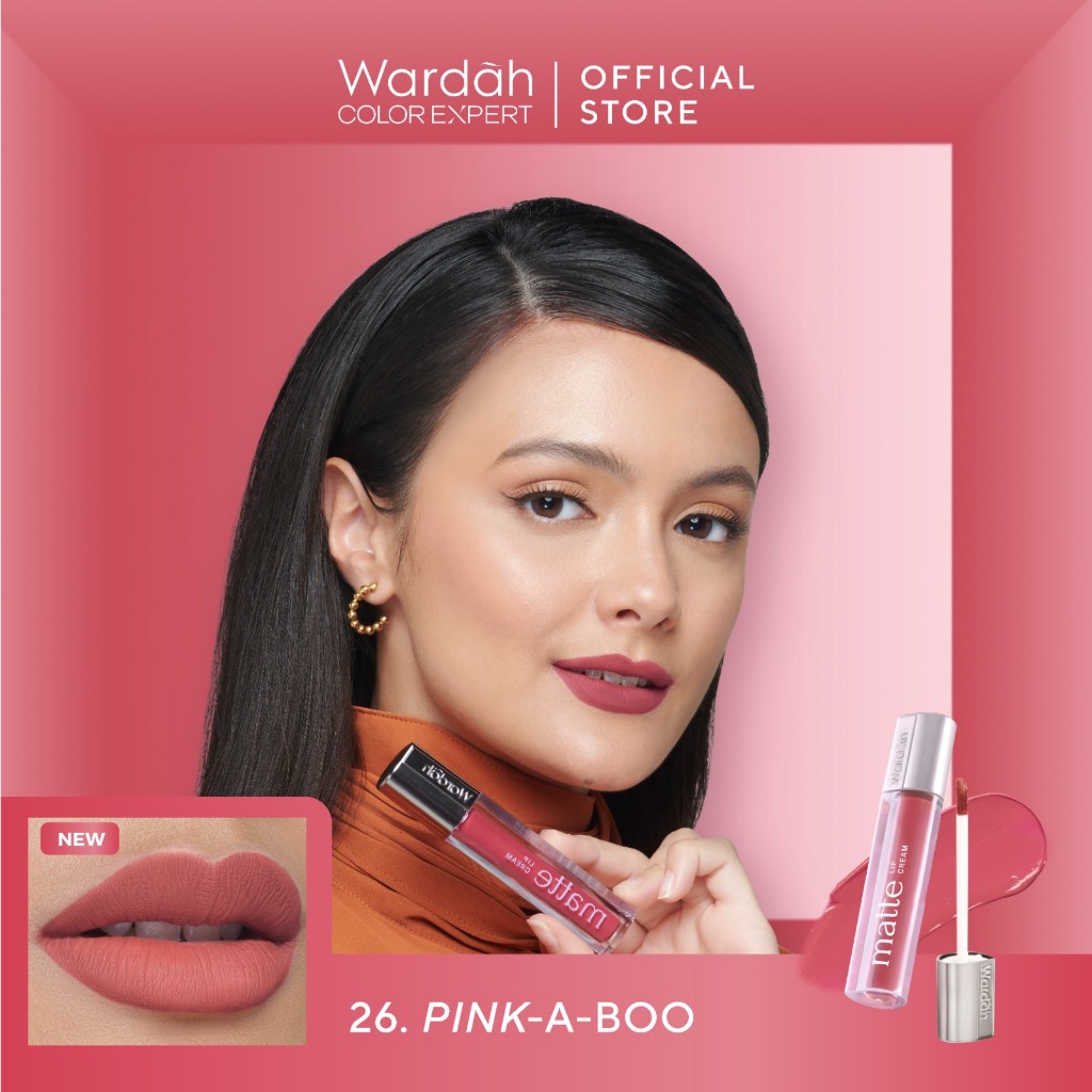 Wardah Exclusive Matte Lip Cream 26 Pink A Boo