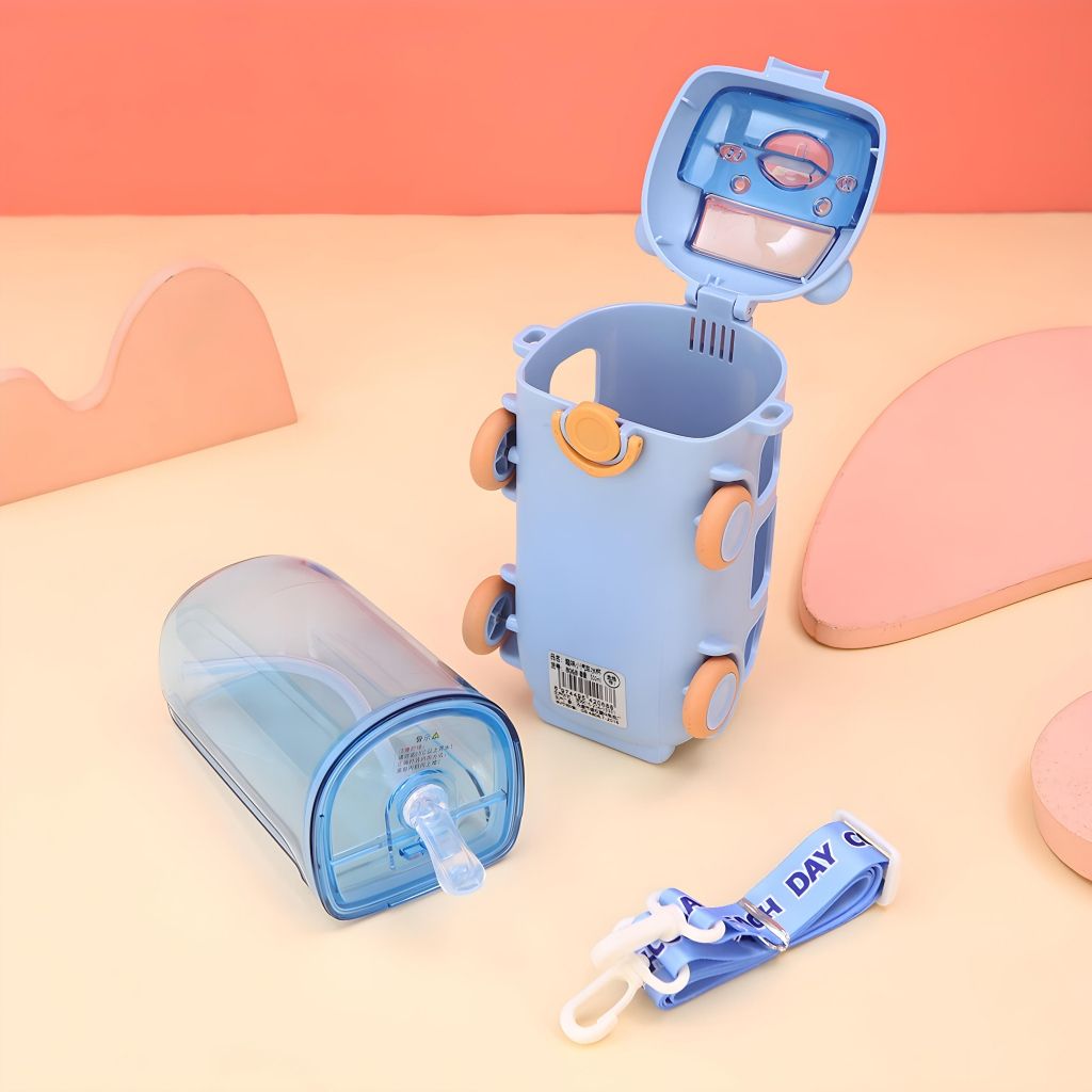 Botol Minum Anak Bentuk Mobil Bus (Cool Cute Bus) Free Tali Strap + Stiker Botol Minum Anak Bentuk Mobil Bus (Cool Cute Bus) Free Tali Strap + Stiker