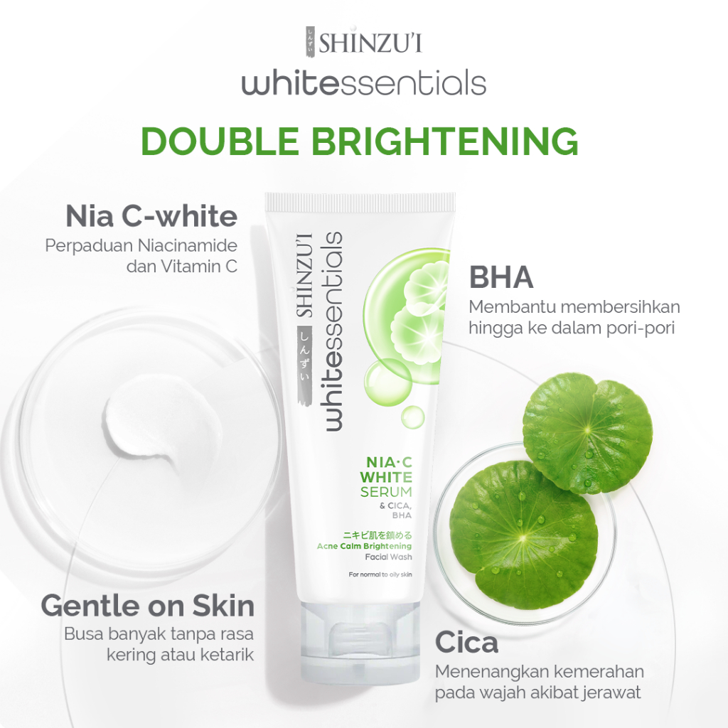 Shinzui Whitessentials Acne Calm Brightening Facial Wash Cica & BHA 100ml (80+20) Shinzui Whitessentials Acne Calm Brightening Facial Wash Cica & BHA 100ml (80+20)