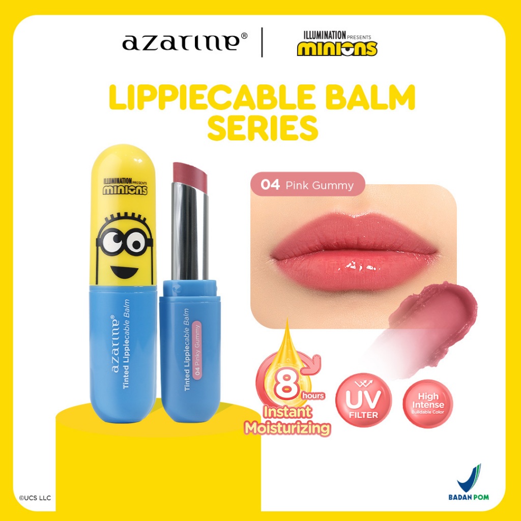 Azarine x Minions Tinted Lippiecable Balm 3.5gr - 04 Pinky Gummy