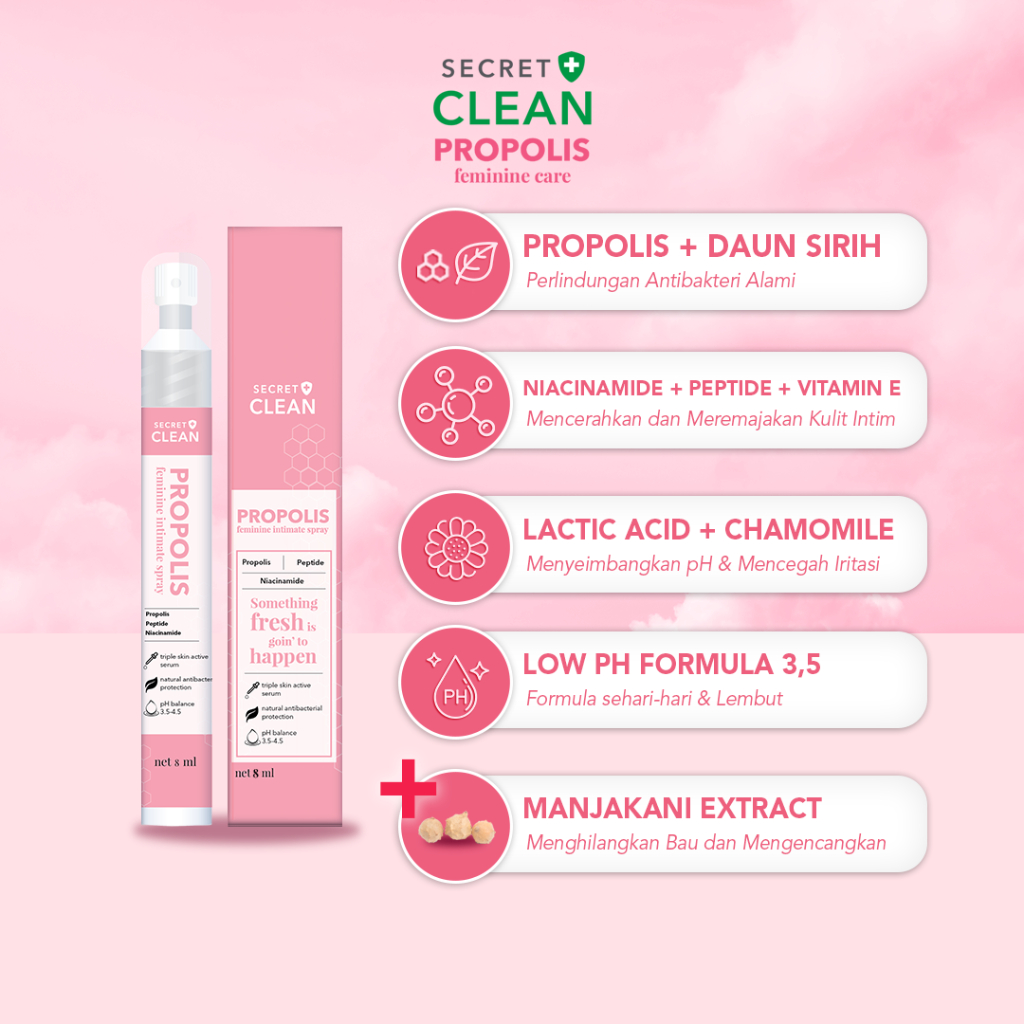 Secret Clean Propolis Feminine Intimate Spray 8ml Secret Clean Propolis Feminine Intimate Spray 8ml