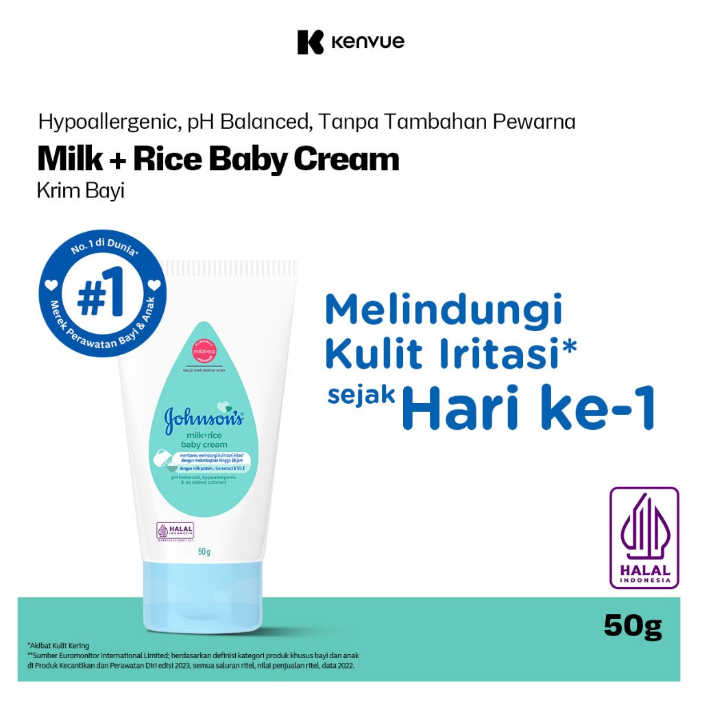 Johnsons Baby Cream Milk Rice 50gr