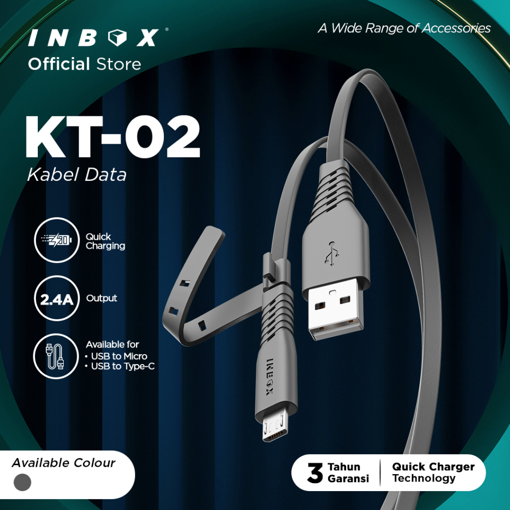 Inbox kabel Data Toples - KT02 Output Type-C 2.4A