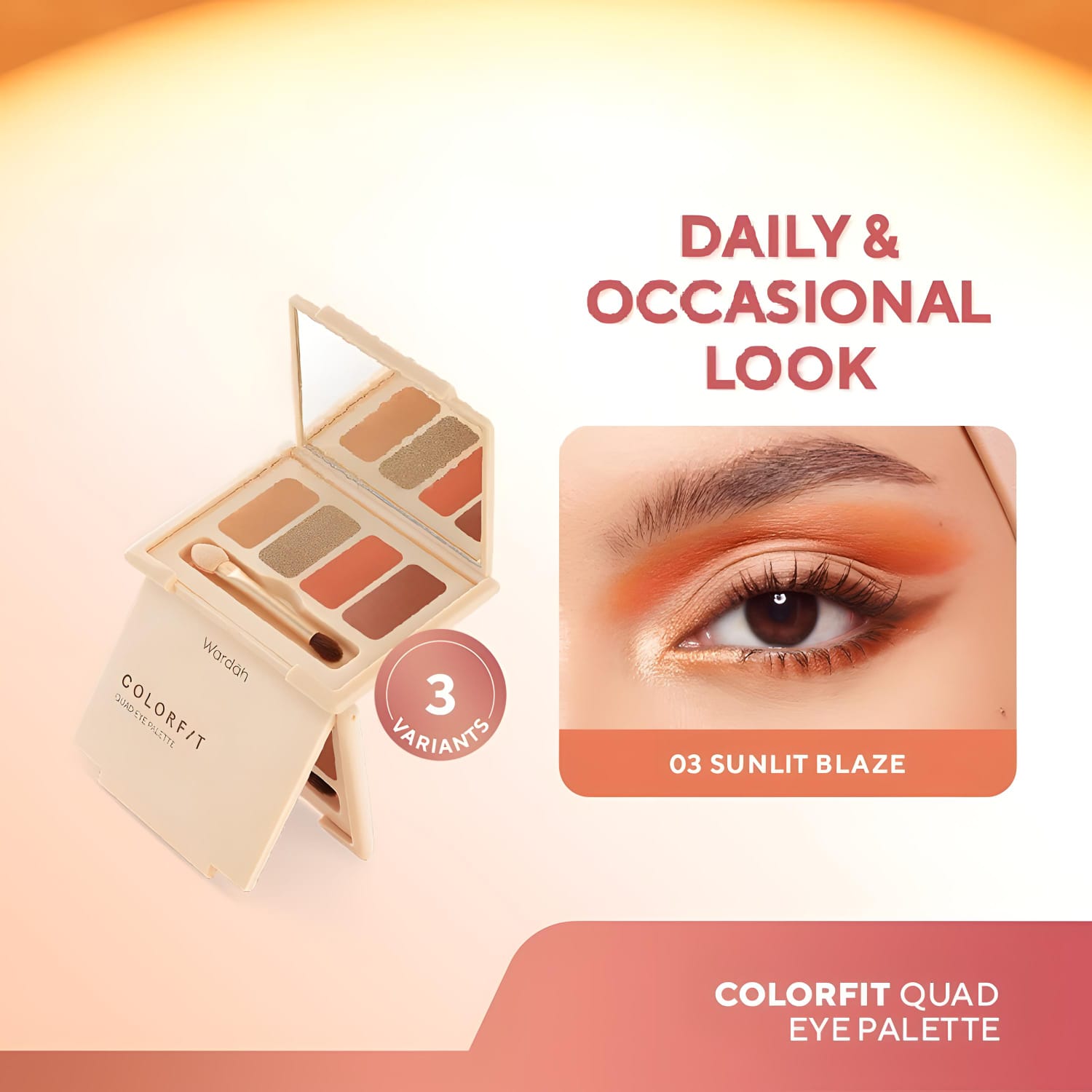 Wardah Colorfit Quad Eye Palette - 03 Sunlit Blaze