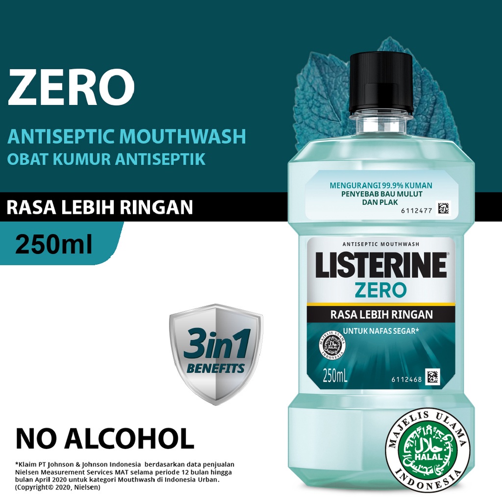 Listerine Antiseptic Mouthwash - Zero 250ml