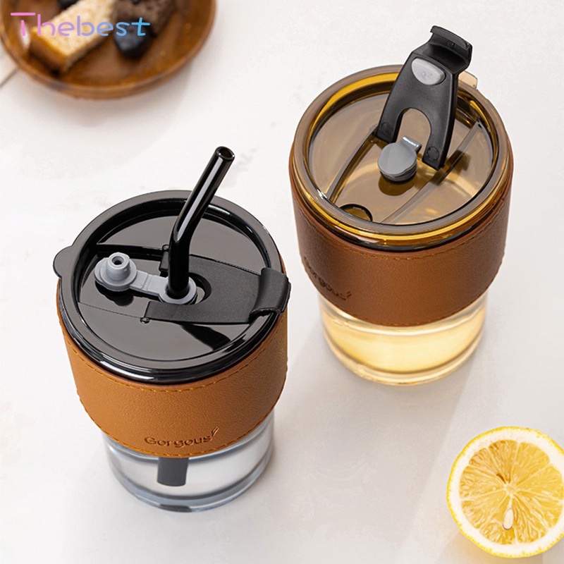 Tumbler Cup Coffee + Sedotan + Holder Kulit 400ml Tumbler Cup Coffee + Sedotan + Holder Kulit 400ml