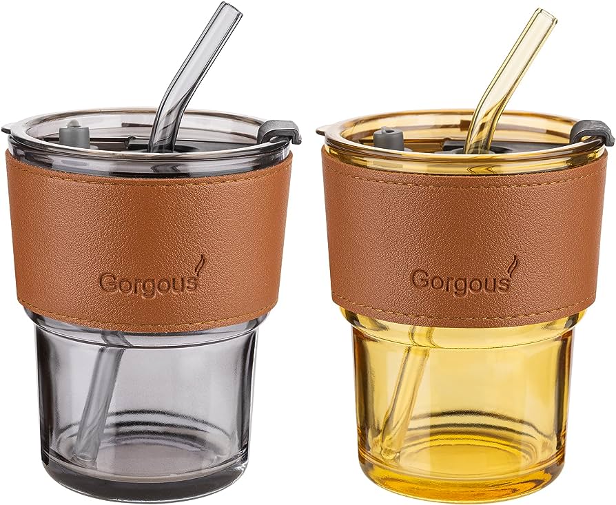 Tumbler Cup Coffee + Sedotan + Holder Kulit 400ml Tumbler Cup Coffee + Sedotan + Holder Kulit 400ml