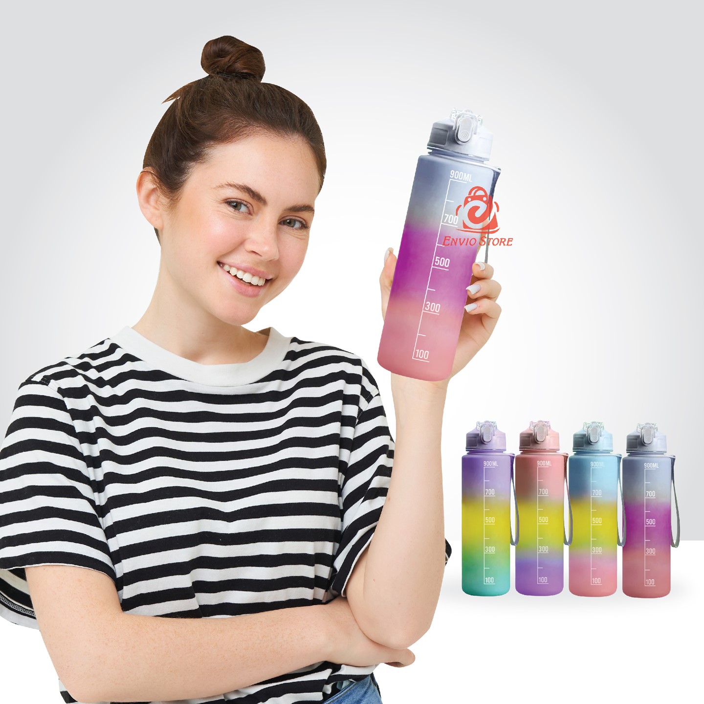 Botol Minum Rainbow 900ml (HX-4727) - Botol Minum Warna Lucu Botol Minum Rainbow 900ml (HX-4727) - Botol Minum Warna Lucu