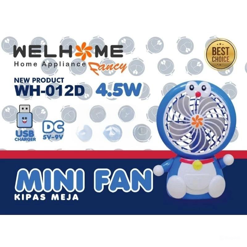 Welhome Mini Fan WH-012D Doraemon - Kipas Angin Meja Welhome Mini Fan WH-012D Doraemon - Kipas Angin Meja