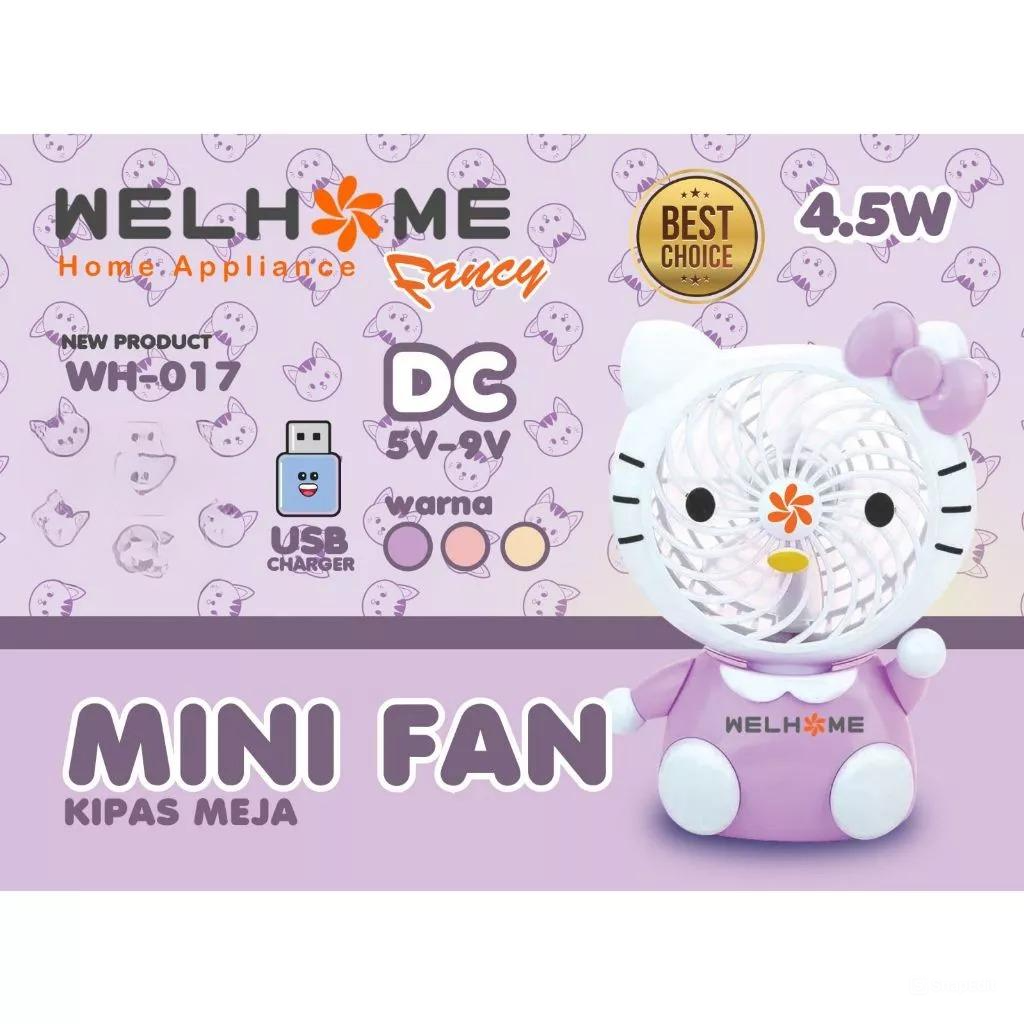 Welhome Mini Fan WH-017 Hellokitty - Kipas Angin Meja Welhome Mini Fan WH-017 Hellokitty - Kipas Angin Meja