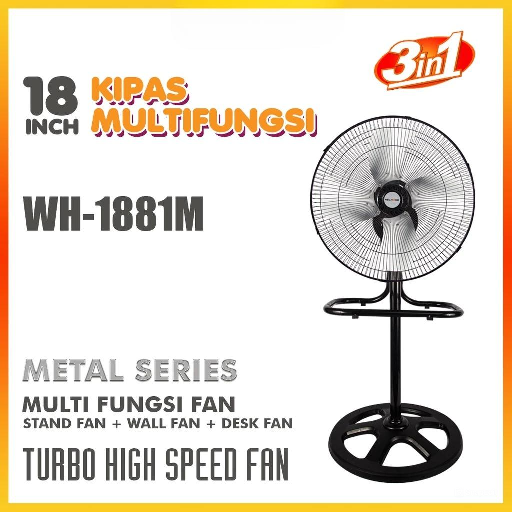 Welhome Kipas Angin Berdiri WH-1881M 3in1 Bahan Metal 28Watt Welhome Kipas Angin Berdiri WH-1881M 3in1 Bahan Metal 28Watt