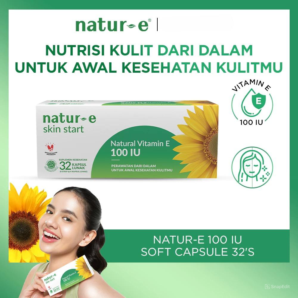 Natur-E Skin Start Natural Vitamin E 100 IU Supplement Soft Capsule 32s - Vitamin E Suplemen Kesehatan