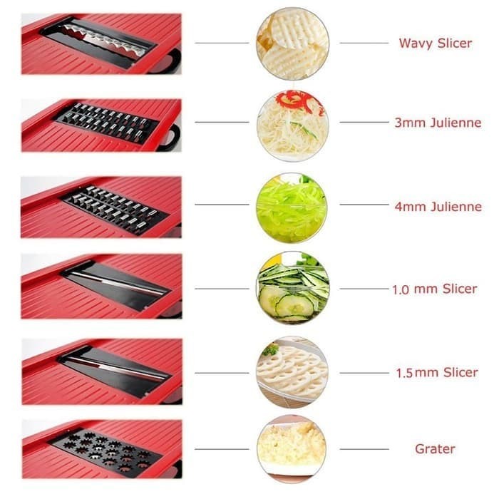 Mandoline Slicer Vegetable Cutter 7in1 - Parutan Serbaguna Mandoline Slicer Vegetable Cutter 7in1 - Parutan Serbaguna