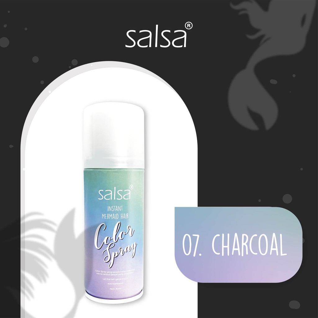 SALSA Instant Mermaid Hair Color Spray 07 Charcoal (Black)