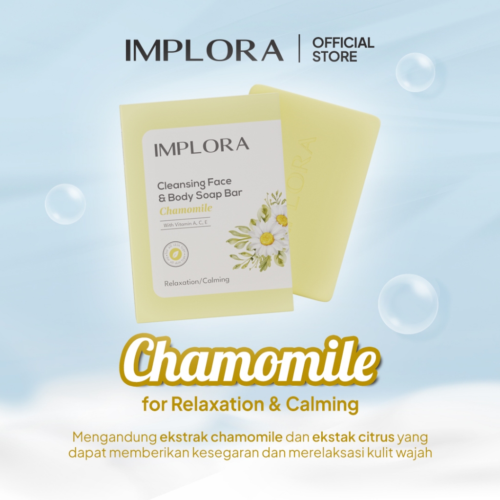 Implora Cleansing Face & Body Bar Soap 60gr - Chamomile
