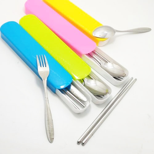 Sendok Travel Set Stainless Steel (Sendok, Garpu, Sumpit) Sendok Travel Set Stainless Steel (Sendok, Garpu, Sumpit)