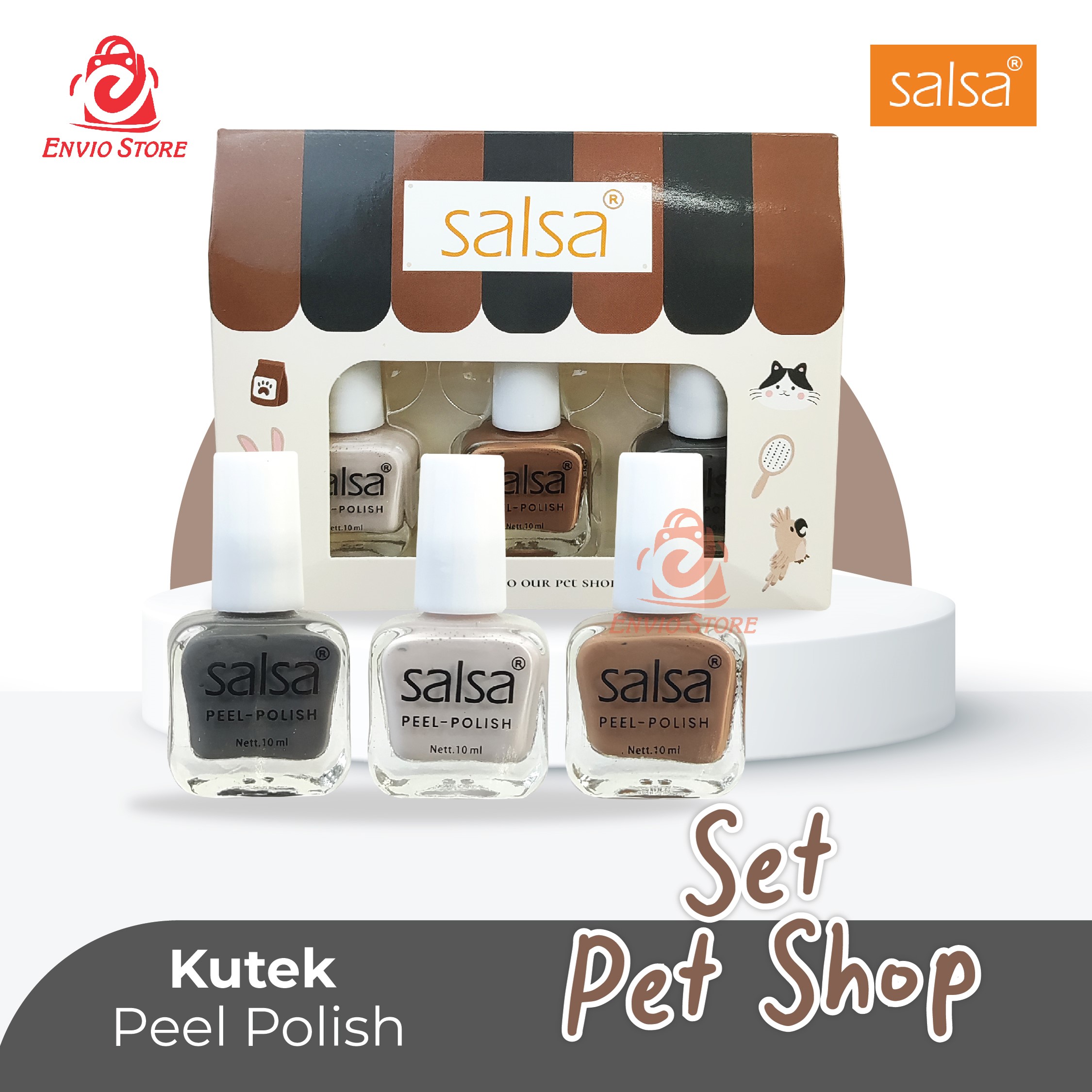 SALSA Kutek Peel Polish PET SHOP Ecer (Nail Polish Peel Off)