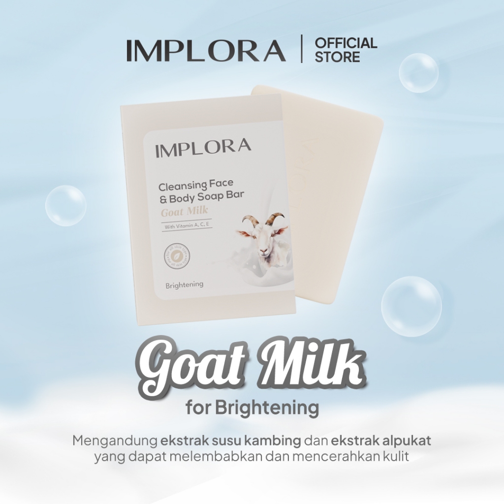 Implora Cleansing Face & Body Bar Soap 60gr - Goat Milk