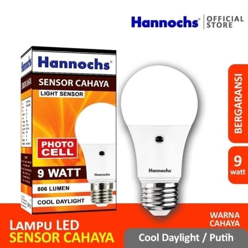 HANNOCHS Light Sensor Bohlam LED 9 Watt (9W) CDL - Bohlam Sensor Cahaya