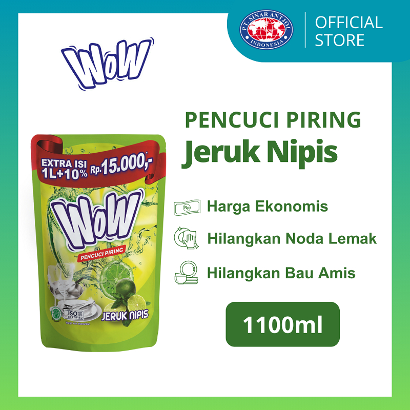 WOW Dishwash Liquid 1100ml Jeruk Nipis - Sabun Cuci Piring