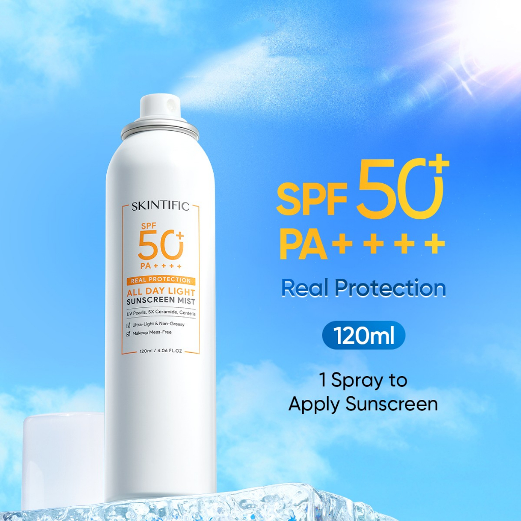 Skintific All Day Light Sunscreen Mist SPF 50+ PA++++ 120ml